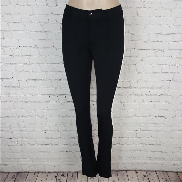 Pink Tartan Black White Skinny Ruched Pants sz 2 - Picture 2 of 3